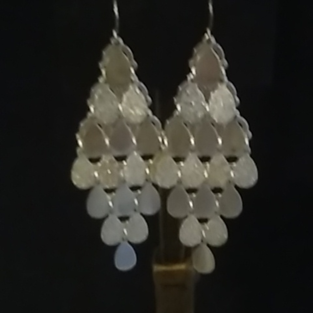 Macy's Sterling Silver Drop Chandelier Earrings for pierce ears. Very Elegant.
